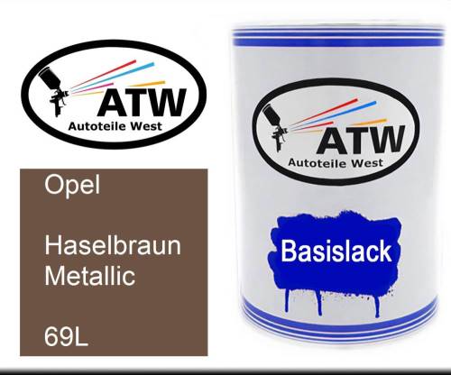 Opel, Haselbraun Metallic, 69L: 500ml Lackdose, von ATW Autoteile West.